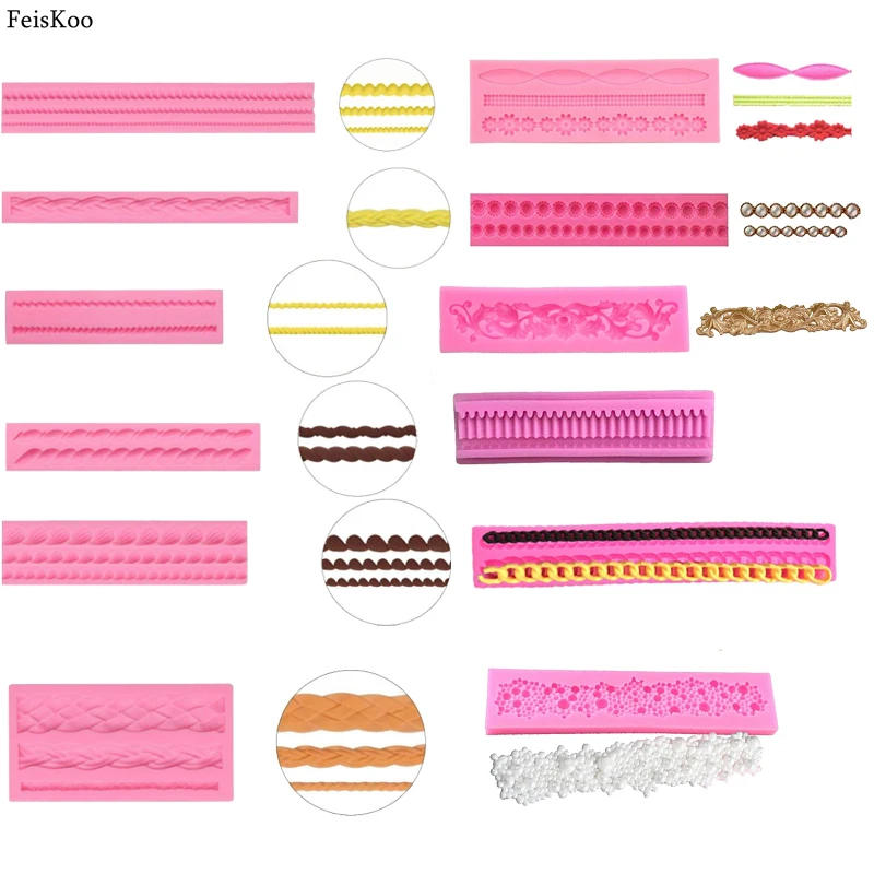 3D Borders Fondant Icing Silicone mould Sugarcraft modelling tool