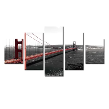 Modern City Bridge Landscape Series 5 piece large canvas print wall art modular painting on decoration pictures 
Modern City Bridge Landscape Series 5 piece large canvas print wall art modular painting on decoration pictures