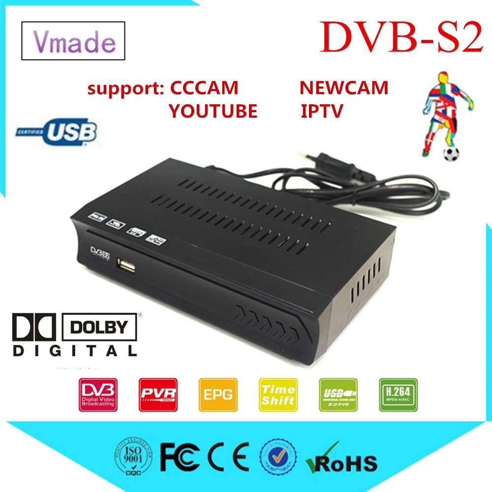 Vmade Mini Size Digital TV Box DVB S2 Satellite Receiver DVB S2 Receptor TV Tuner support m3u IPTV Ethernet Wifi Youtube TV BOX
Vmade Mini Size Digital TV Box DVB S2 Satellite Receiver DVB S2 Receptor TV Tuner support m3u IPTV Ethernet Wifi Youtube TV BOX