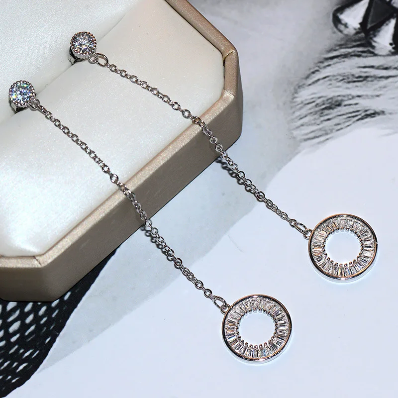 Vecalon Office Lady long Dangle earring AAAAA Cz Real 925 Sterling silver Party wedding Drop Earrings for women Bridal Jewelry
Vecalon Office Lady long Dangle earring AAAAA Cz Real 925 Sterling silver Party wedding Drop Earrings for women Bridal Jewelry