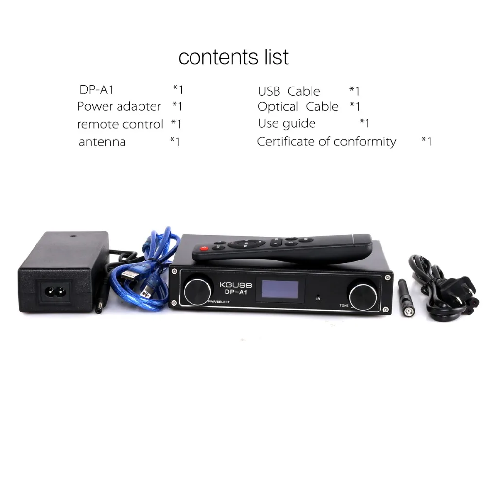 KGUSS Настольный аудиоусилитель TAS5352A CSR64215 Bluetooth 4 2/USB/оптоволоконный/Coax/AUX вход 24 бит