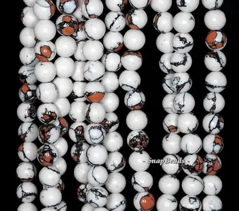 8mm Matrix Turquoise Gemstone White Orange Round 8mm Loose Beads 15.5 inch Full Strand (90146434-214)
8mm Matrix Turquoise Gemstone White Orange Round 8mm Loose Beads 15.5 inch Full Strand (90146434-214)