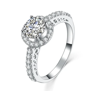 925 Sterling Silver Halo Style Engagement Ring 1Ct Synthetic Diamond Engagement Ring for Her White Gold Color Jewelry
925 Sterling Silver Halo Style Engagement Ring 1Ct Synthetic Diamond Engagement Ring for Her White Gold Color Jewelry
