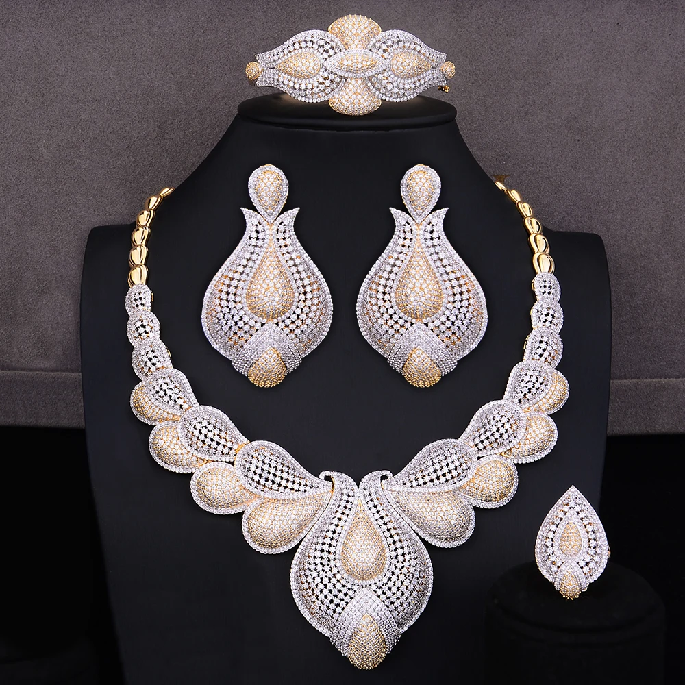 missvikki Refined Gorgeous Luxury 4PCS Earrings+Necklace+Bangle+Ring Jewelry Set for Women Bridal Wedding Engagement Jewelry
missvikki Refined Gorgeous Luxury 4PCS Earrings+Necklace+Bangle+Ring Jewelry Set for Women Bridal Wedding Engagement Jewelry
