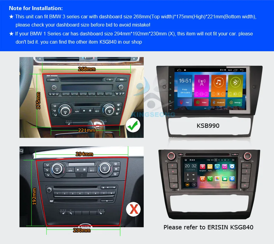 Clearance 9" Android 9.0 Autoradio DAB+ Car Stereo Radio OBD DVT-IN for BMW 3 Series E90 E91 E92 E93 GPS Sat Nav 4G+WIFI Bluetooth 5