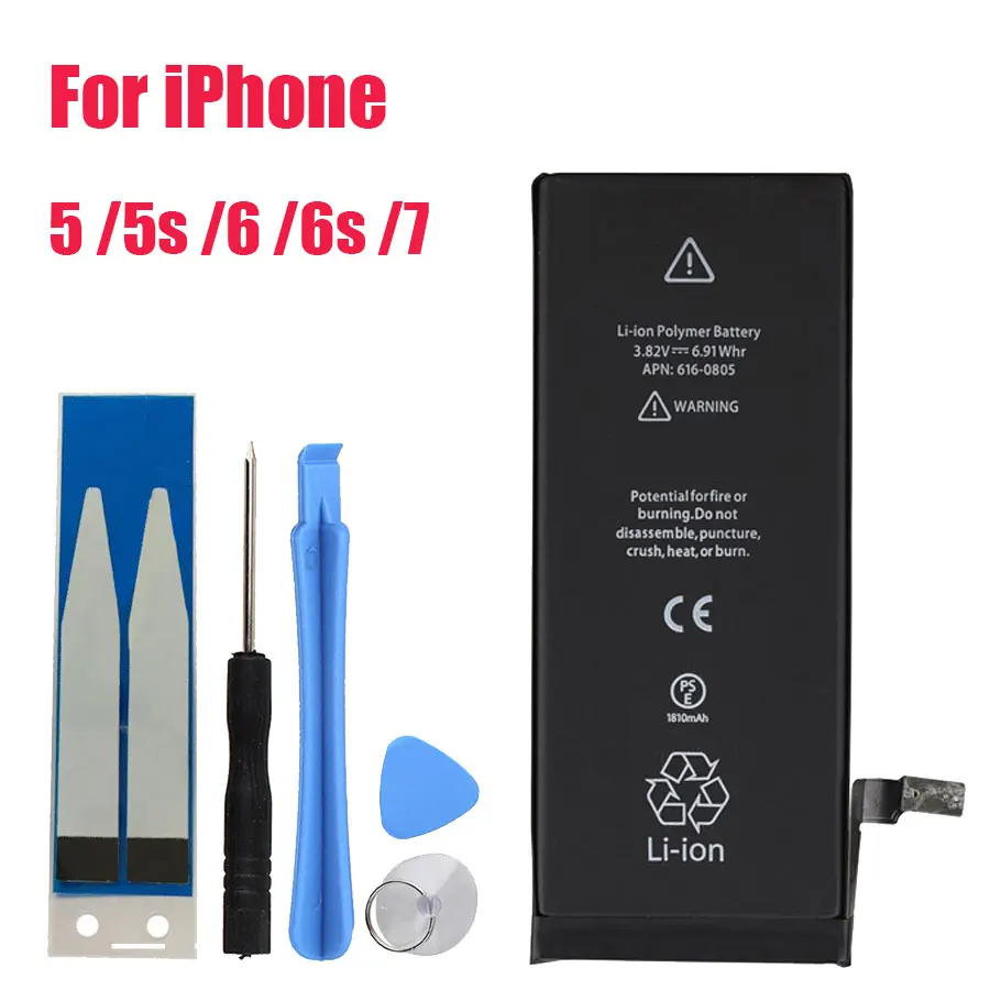 1 шт. абсолютно новый AAAAA качественный Аккумулятор для телефона iphone 6s 6 5S 5 7 Высокая
