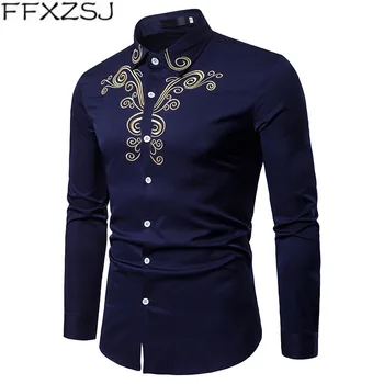 FFXZSJ Brand high quality fall 2018 New men's shirt embroidered lapel large size casual slim long sleeve shirt camisa masculina,
FFXZSJ Brand high quality fall 2018 New men's shirt embroidered lapel large size casual slim long sleeve shirt camisa masculina,