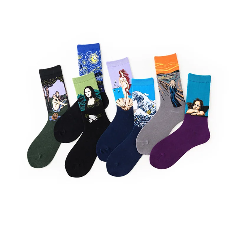 Retro Socks Women Cotton Oil Painting Printing Sock Breathable European And American Style Girl Mid Socks Funny
Retro Socks Women Cotton Oil Painting Printing Sock Breathable European And American Style Girl Mid Socks Funny