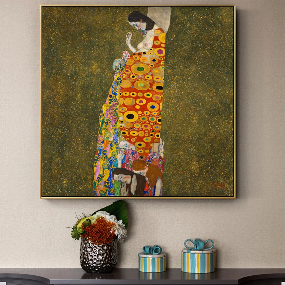 Gustav Klimt Hope II 1907 08 картины на холсте репродукции стене классические известные