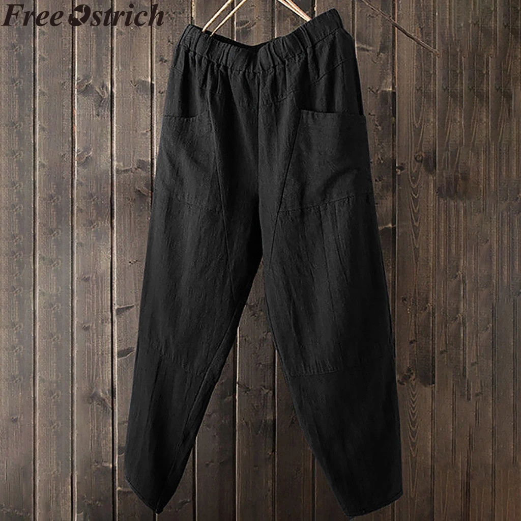 Women linen loose casual trousers straight pocket jogging fitness pants plus size Ladies casual elastic band harem trousers
Women linen loose casual trousers straight pocket jogging fitness pants plus size Ladies casual elastic band harem trousers