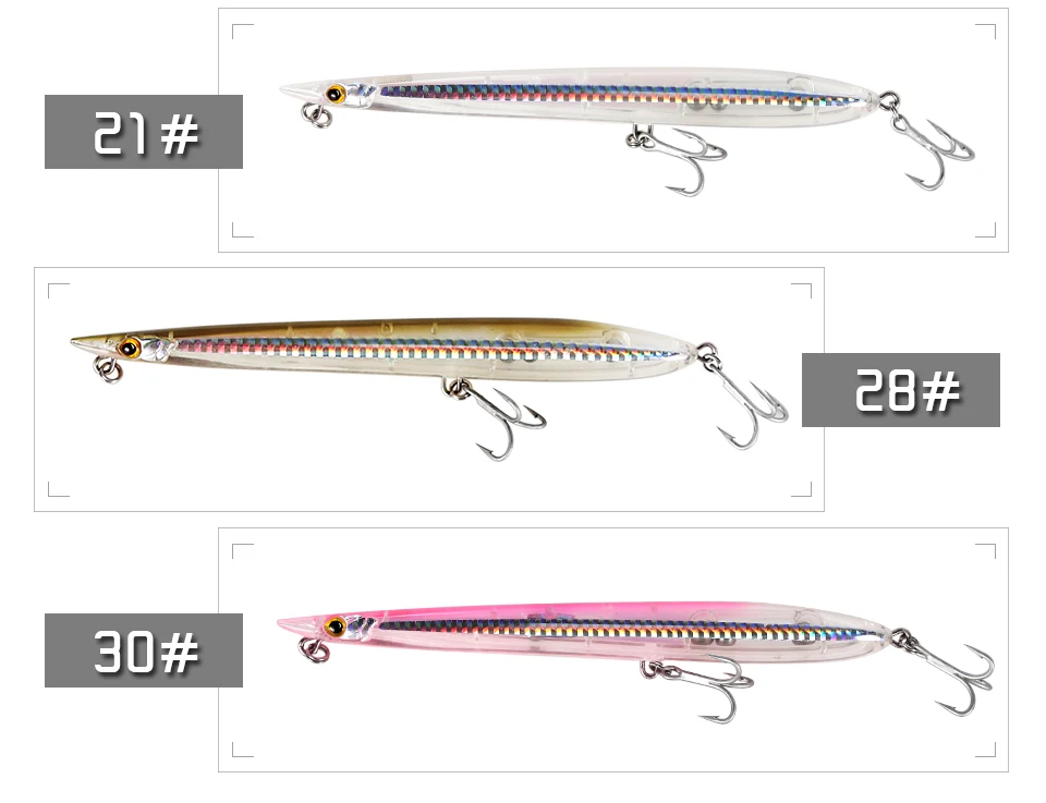 Kingdom Surf Walker Fishing Lures Floating Pencil 155mm 180mm Artificial Bait With VMC Hooks Long Cast Design Hard Lure Model 7506 (7)