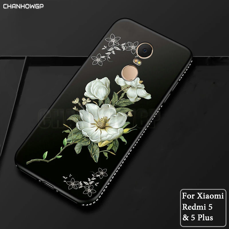 Матовый чехол с объемными рельефными цветами для Xiaomi Redmi 5 Plus MET7 MEI7 чехлы из