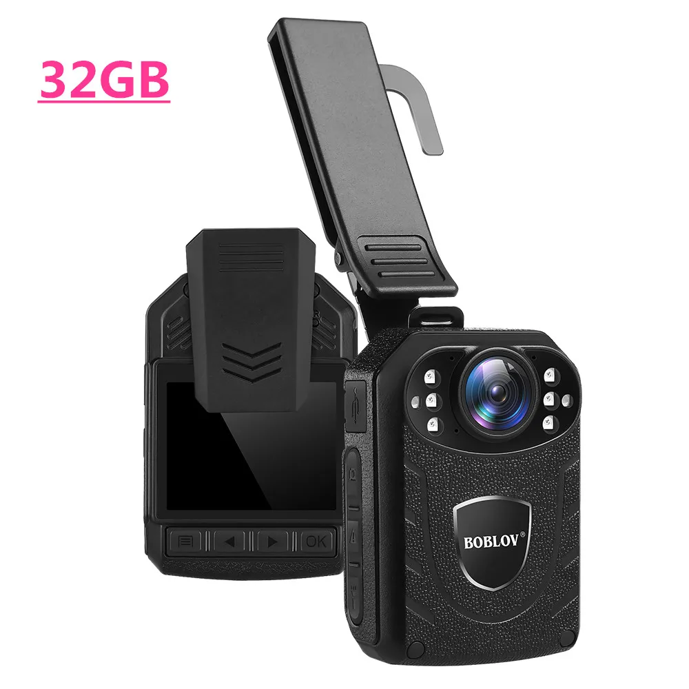Boblov Body Worn Camera HD 1296P KJ21 32GB DVR Video Security Cam 170 Degree IR Night Vision Mini Camcorders
Boblov Body Worn Camera HD 1296P KJ21 32GB DVR Video Security Cam 170 Degree IR Night Vision Mini Camcorders