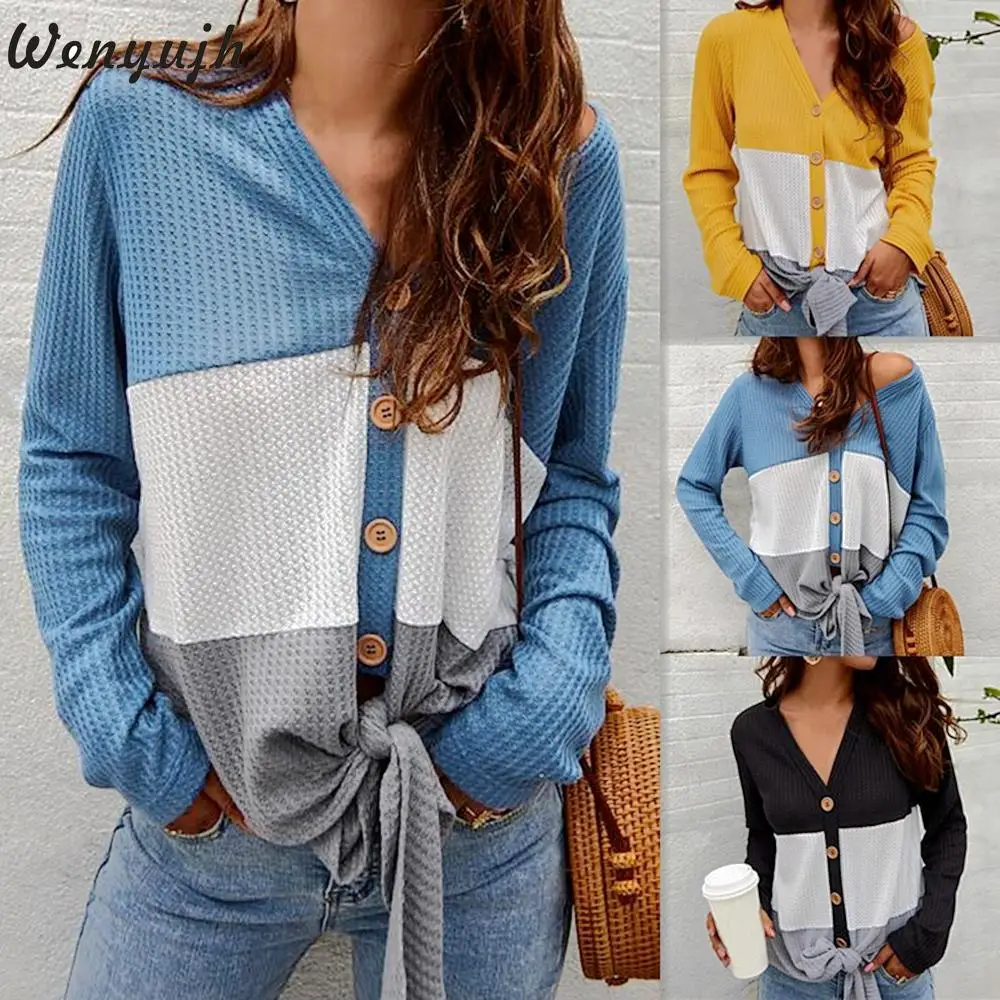 Wenyujh Women Long Sleeve Sweaters 2019 Winter Tops V-Neck Sweater Women Thin Ladies Casual Button Front Knot Knit Sweater Shirt
Wenyujh Women Long Sleeve Sweaters 2019 Winter Tops V-Neck Sweater Women Thin Ladies Casual Button Front Knot Knit Sweater Shirt