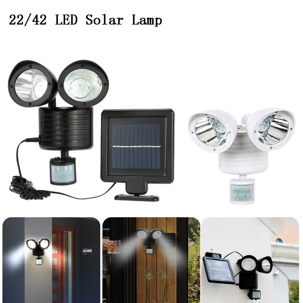 Solar Lamp Double Head Human Body Motion Sensor Solar Light Outdoor Wall Lights Waterproof Pathway Emergency Spotlight
Solar Lamp Double Head Human Body Motion Sensor Solar Light Outdoor Wall Lights Waterproof Pathway Emergency Spotlight