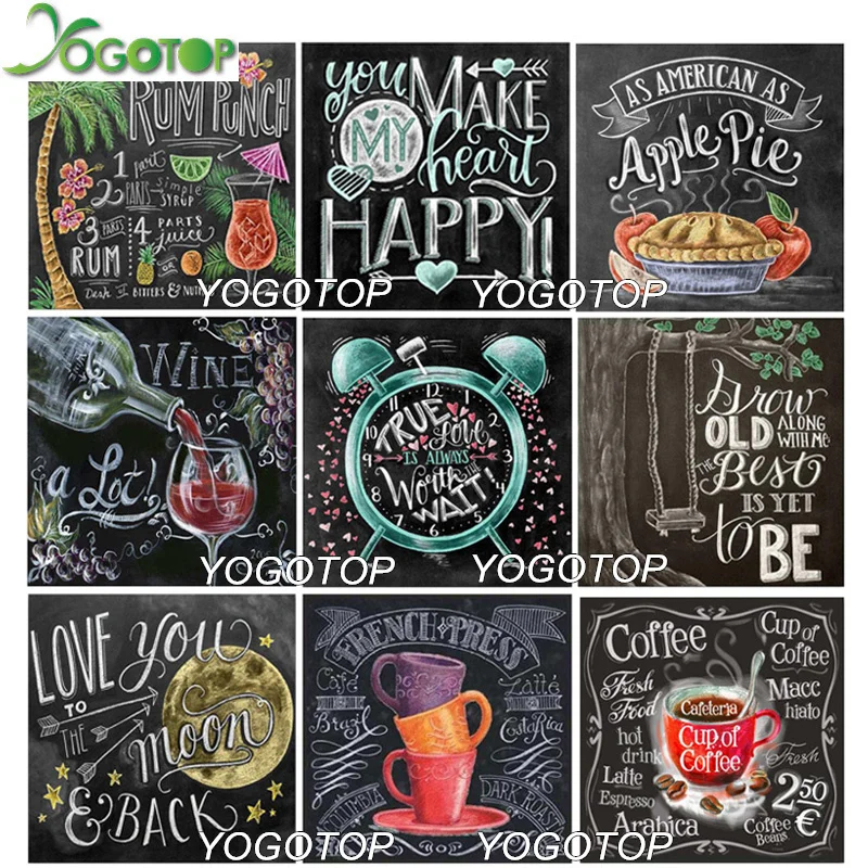 YOGOTOP Diy Diamond Painting Cross Stitch Sets Red wine cup fruit bread letter Decor 5D Square Mosaic Diamond Embroidery VD509
YOGOTOP Diy Diamond Painting Cross Stitch Sets Red wine cup fruit bread letter Decor 5D Square Mosaic Diamond Embroidery VD509