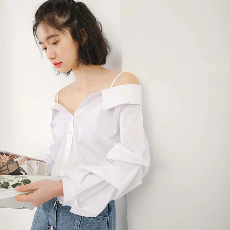 KAVISSO Korean New Summer Top Cotton Blouse Women Sexy Bare Shoulder Loose White Shirt Casual Lady Slash Neck Puff Sleeve Tops
KAVISSO Korean New Summer Top Cotton Blouse Women Sexy Bare Shoulder Loose White Shirt Casual Lady Slash Neck Puff Sleeve Tops