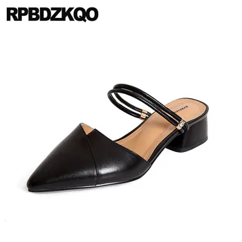 Women 2018 Size 4 34 Block Low Heels Summer Shoes Pointed Toe Genuine Leather Sandals Medium Fashion Mules Slipper Black Strap
Women 2018 Size 4 34 Block Low Heels Summer Shoes Pointed Toe Genuine Leather Sandals Medium Fashion Mules Slipper Black Strap