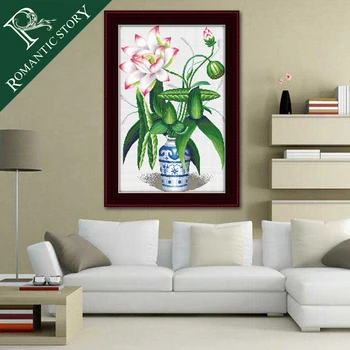 Romantic Story Chinese Style Lotus Flower Vase DMC Cross Stitch Needlework DIY Printing Cross-Stitch Set For Embroidery Kits
Romantic Story Chinese Style Lotus Flower Vase DMC Cross Stitch Needlework DIY Printing Cross-Stitch Set For Embroidery Kits