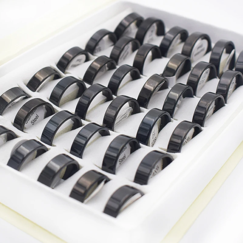 36 Pieces Mix Size Black Stainless Steel Rings Men Jewelry Width 6mm Round Simple Black Statement Rings for Women Jewelry
36 Pieces Mix Size Black Stainless Steel Rings Men Jewelry Width 6mm Round Simple Black Statement Rings for Women Jewelry