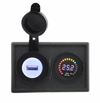 IZTOSS 24V led digital display voltmeter and 2.1A USB adapter with housing holder panel for car boat truck RV
IZTOSS 24V led digital display voltmeter and 2.1A USB adapter with housing holder panel for car boat truck RV