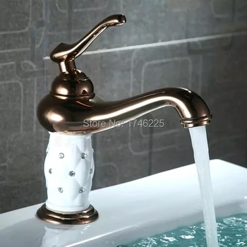 Rose gold diamond basin faucet ceramic plate spool bathroom faucet hot and cold mixing valve
Rose gold diamond basin faucet ceramic plate spool bathroom faucet hot and cold mixing valve