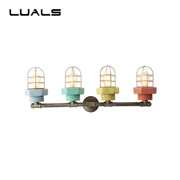 

LUALS Simple Retro Wall Lamp Personality Colored Cement Wall Lights For Living Room Edison Wall Light Cafe Bar Art Deco Lighting