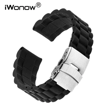 22mm Silicone Rubber Watchband for Pebble Time Moto 360 2 46mm Ticwatch 1 Vector Watch Band Steel Safety Clasp Wrist Strap Black
22mm Silicone Rubber Watchband for Pebble Time Moto 360 2 46mm Ticwatch 1 Vector Watch Band Steel Safety Clasp Wrist Strap Black