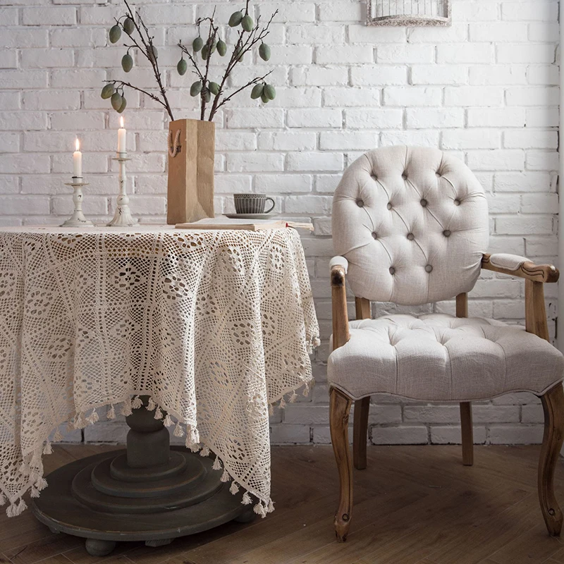 Simanfei Wedding Table Cloth Crochet Round & Rectangular Table Cloth Embroidery Tablecloth Christmas Dinning Table Cover 
Simanfei Wedding Table Cloth Crochet Round & Rectangular Table Cloth Embroidery Tablecloth Christmas Dinning Table Cover