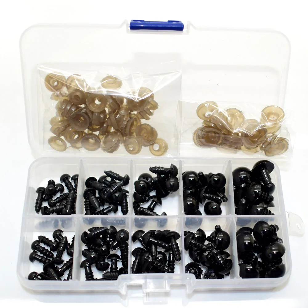 Plastic eyes 6/7/8/10/12mm Black Safety Eyes / Plastic Doll eyes For Bear Doll Animal Puppet Making - 100 pcs/lot with box
Plastic eyes 6/7/8/10/12mm Black Safety Eyes / Plastic Doll eyes For Bear Doll Animal Puppet Making - 100 pcs/lot with box