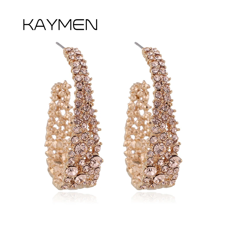 KAYMEN New Fashion Zinc-Alloy Golden Full Rhinestones C-Shape Statement Earrings For Women Stud Earrings Jewelry EA-03175
KAYMEN New Fashion Zinc-Alloy Golden Full Rhinestones C-Shape Statement Earrings For Women Stud Earrings Jewelry EA-03175