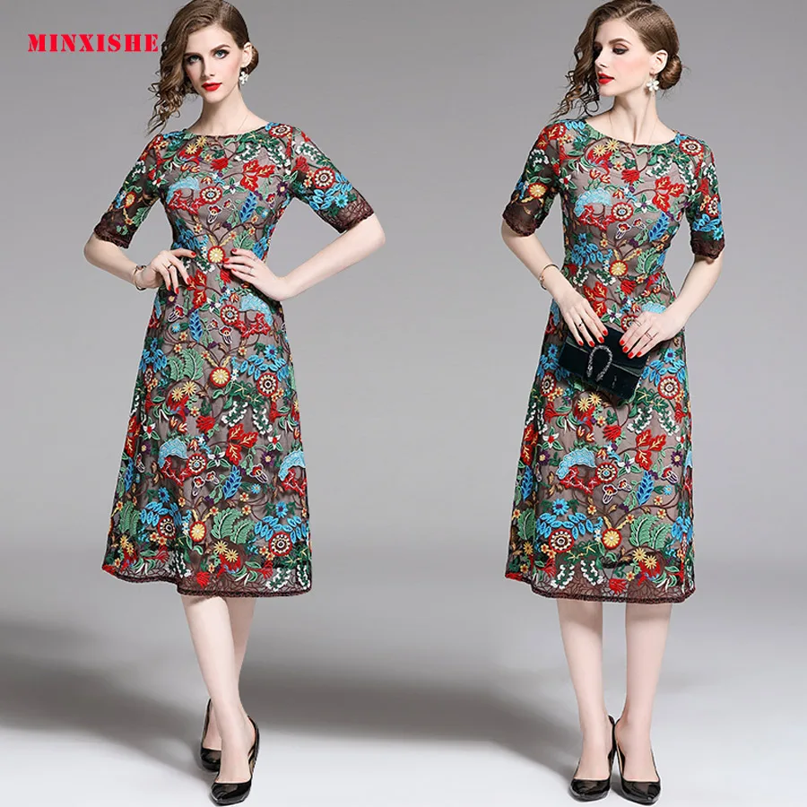 Summer New Women Dress 2019 Sexy Vintage Bodycon Elegant Retro Mesh embroidery Midi Maxi Floral Casual party night Long Dress
Summer New Women Dress 2019 Sexy Vintage Bodycon Elegant Retro Mesh embroidery Midi Maxi Floral Casual party night Long Dress