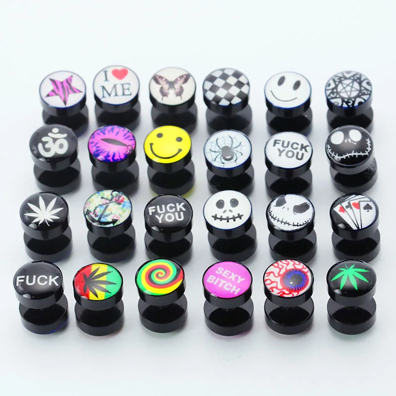 1Pair Fashion Round Ear Studs Earrings Fake Ear Plugs Barbell Earrings Oil Drip Mixed Designs Stainless Steel Anti-allergic 10MM
1Pair Fashion Round Ear Studs Earrings Fake Ear Plugs Barbell Earrings Oil Drip Mixed Designs Stainless Steel Anti-allergic 10MM