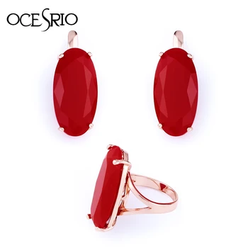 OCESRIO Red Garnet Jewelry Sets for Women Party Big Red Garnet Stone Ring Stud Earrings with Stones Vintage Jewelry Set rig-e66
OCESRIO Red Garnet Jewelry Sets for Women Party Big Red Garnet Stone Ring Stud Earrings with Stones Vintage Jewelry Set rig-e66