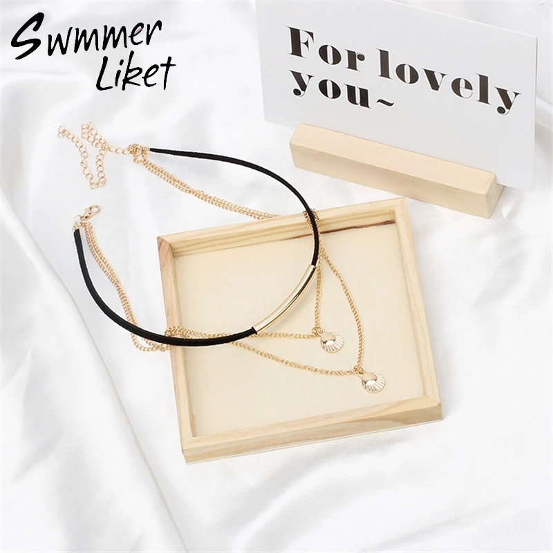 New fashion chain necklace Gold collier Multi layer choker necklace for women Collar collier femme Seaside beach jewelry 2019
New fashion chain necklace Gold collier Multi layer choker necklace for women Collar collier femme Seaside beach jewelry 2019