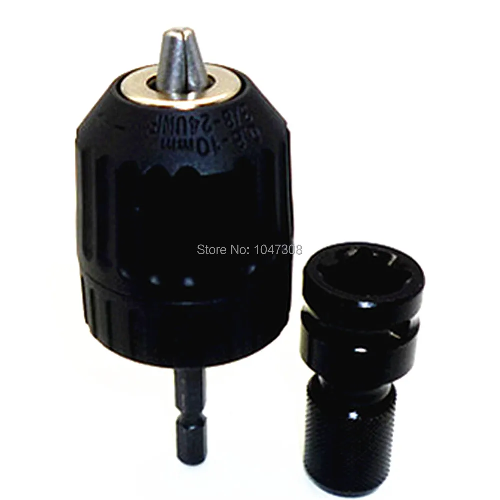 3/8" 10mm Keyless Chuck Adaptor Thread 3/8-24UNF with 1/2" Square to 1/4" Hex Shank Socket Adapter Impact Driver Chuck Adaptor
3/8" 10mm Keyless Chuck Adaptor Thread 3/8-24UNF with 1/2" Square to 1/4" Hex Shank Socket Adapter Impact Driver Chuck Adaptor