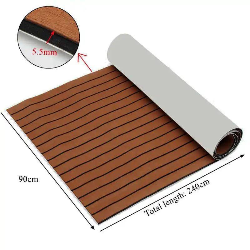 240x90/60cm RV Motorhome Caravan Self Adhesive Teak Decking EVA Foam Marine Flooring Faux Boat Yacht Teak Decking Sheet
240x90/60cm RV Motorhome Caravan Self Adhesive Teak Decking EVA Foam Marine Flooring Faux Boat Yacht Teak Decking Sheet