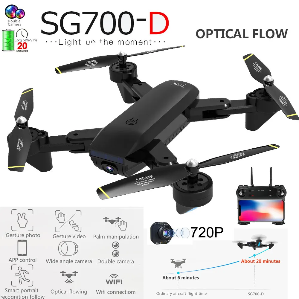 HINST SG700-D 2.4Ghz 4CH Wide-angle WiFi 720P Flow Dual Camera RC Quadcopter Drone Definitely A Good Product JAN9
HINST SG700-D 2.4Ghz 4CH Wide-angle WiFi 720P Flow Dual Camera RC Quadcopter Drone Definitely A Good Product JAN9