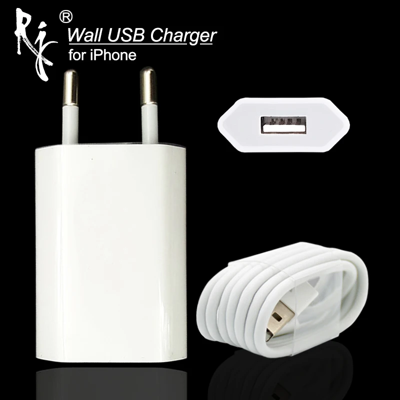EU Plug White Color Wall AC USB Charger For iPhone 8 Pin USB Charging Cable + Charger Adapter For Apple iPhone 4 5 5S 5C 6 6S 7
EU Plug White Color Wall AC USB Charger For iPhone 8 Pin USB Charging Cable + Charger Adapter For Apple iPhone 4 5 5S 5C 6 6S 7