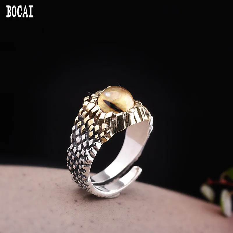 S925 sterling silver Thai silver delicateness personality men and women open tiger eye ring
S925 sterling silver Thai silver delicateness personality men and women open tiger eye ring