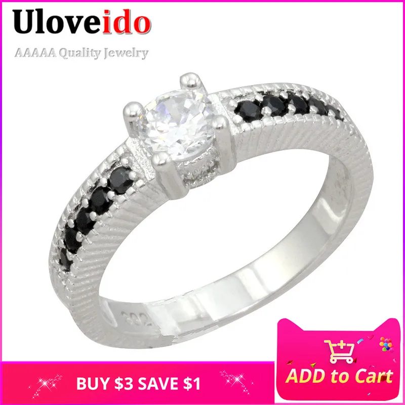 Uloveido Crystal Cubic Zirconia Rings for Women Black Female Ring Jewelry Christmas Wedding Jewelry Gifts Size 5-10 PJ001
Uloveido Crystal Cubic Zirconia Rings for Women Black Female Ring Jewelry Christmas Wedding Jewelry Gifts Size 5-10 PJ001