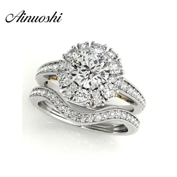 AINUOSHI 925 Sterling Silver Yellow Gold Color Engagement Bridal Ring Sets Round Cut Women Wedding Anniversary Bridal Ring Sets
AINUOSHI 925 Sterling Silver Yellow Gold Color Engagement Bridal Ring Sets Round Cut Women Wedding Anniversary Bridal Ring Sets