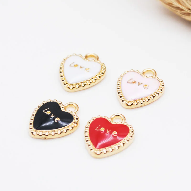 10 PC/Lot 13*16mm Heart Love Enamel Charms Pendant Fit Bracelet DIY Craft Jewelry Accessories Golden-colour Gold Base
10 PC/Lot 13*16mm Heart Love Enamel Charms Pendant Fit Bracelet DIY Craft Jewelry Accessories Golden-colour Gold Base