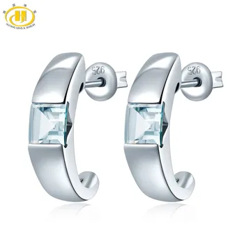 Hutang Aquamarine Stud Earrings Natural Gemstone Solid 925 Sterling Silver Fine Fashion Stone Jewelry For Women's Girl's Gift
Hutang Aquamarine Stud Earrings Natural Gemstone Solid 925 Sterling Silver Fine Fashion Stone Jewelry For Women's Girl's Gift