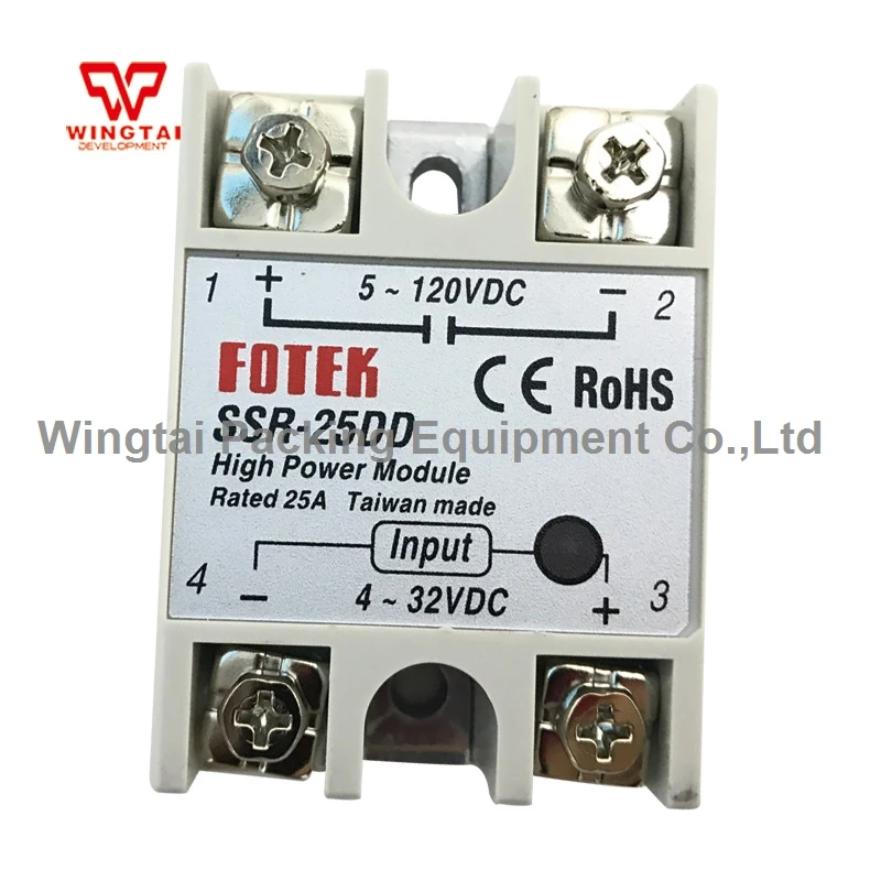5-120VDC Taiwan FOTEK Solid State Relay High Power Module Rated 25A SSR-25DD Solid State Module
5-120VDC Taiwan FOTEK Solid State Relay High Power Module Rated 25A SSR-25DD Solid State Module