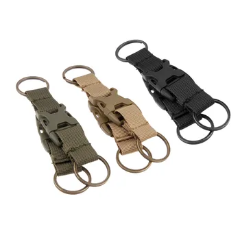 Heavy Duty Nylon Hunting Tactical Molle Webbing Belt Key Chain With 3 Rings Hiking Backpack Clip Buckle Multi Outdoor Tools
Heavy Duty Nylon Hunting Tactical Molle Webbing Belt Key Chain With 3 Rings Hiking Backpack Clip Buckle Multi Outdoor Tools