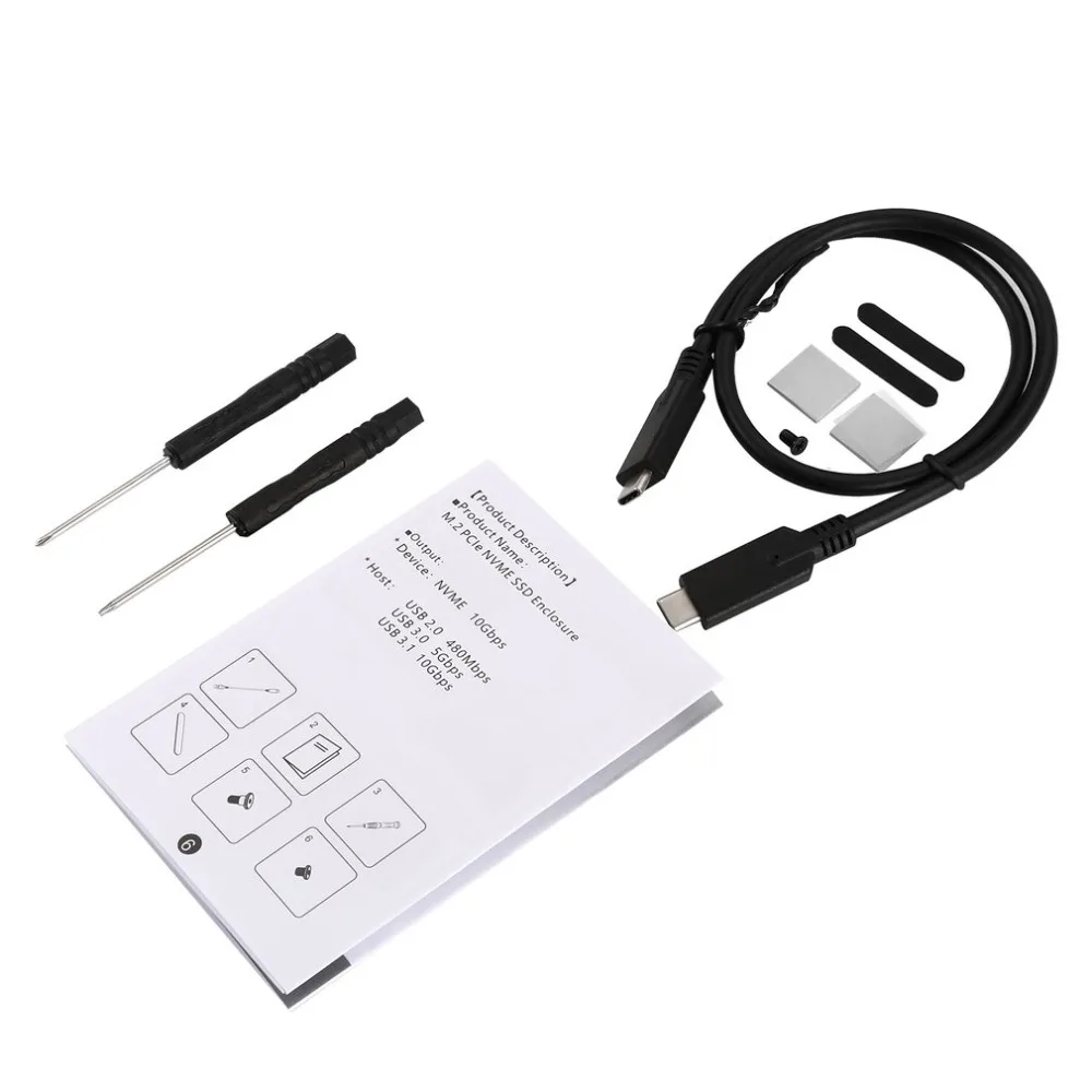 M.2 NVME to USB3.1 Type-C aluminum SSD enclosure for PCIe hard drive case 2242/2260/2280 SSD
M.2 NVME to USB3.1 Type-C aluminum SSD enclosure for PCIe hard drive case 2242/2260/2280 SSD