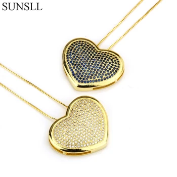 SUNSLL Gold Color Copper White/Blue Color Cubic Zirconia Heart Pendant Necklaces Women's Fashion Jewelry CZ Colar Feminina
SUNSLL Gold Color Copper White/Blue Color Cubic Zirconia Heart Pendant Necklaces Women's Fashion Jewelry CZ Colar Feminina