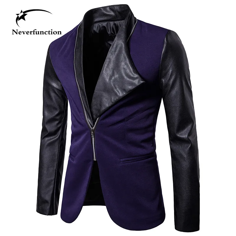 Mens Gothic Patchwork PU Leather Blazer New Winter Brand New Concise Casual Male Slim Fit Zipper Leather Blazer Coat Jacket
Mens Gothic Patchwork PU Leather Blazer New Winter Brand New Concise Casual Male Slim Fit Zipper Leather Blazer Coat Jacket