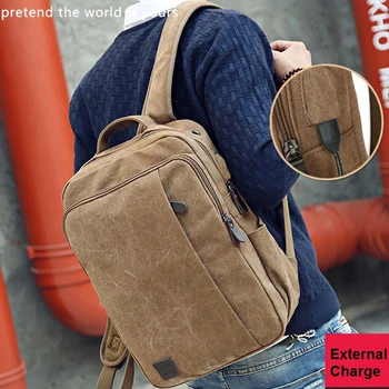 External USB Charge Computer Bag Canvas Notebook Backpack Men Laptop Backpacks College Students School Bags Male Dayback Bolsas 
External USB Charge Computer Bag Canvas Notebook Backpack Men Laptop Backpacks College Students School Bags Male Dayback Bolsas